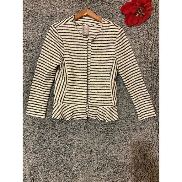 Dolan Left Coast Women's Striped Open Front Jacket Size M Casual - Picture 7 of 8